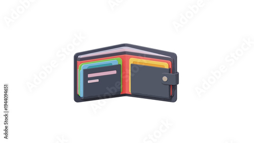 Multi colored wallet with card slots.