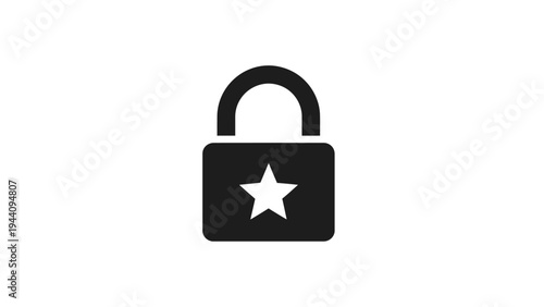 Padlock with star symbol on front.