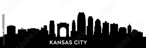 Kansas City skyline silhouette with iconic Gateway Arch  cityscape  urban landscape