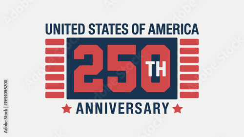 USA 250th anniversary celebration logo with red white and blue colors  commemorative badge