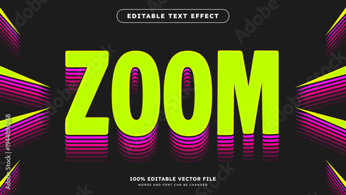 Retro Vintage Text Effect Zoom Layered Outline Style
