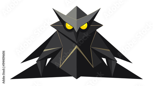 Geometric Dark Owl Vector Illustration - Mysterious & Modern Design