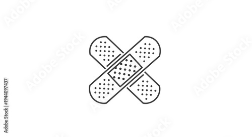 Band Aids Crossed Medical Adhesive Strips.