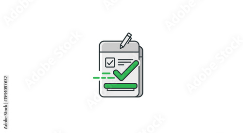Checklist with green check mark.