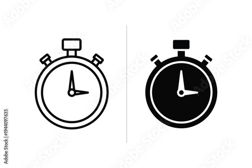 Stopwatch Timer Icons for Speed Performance and Time Management