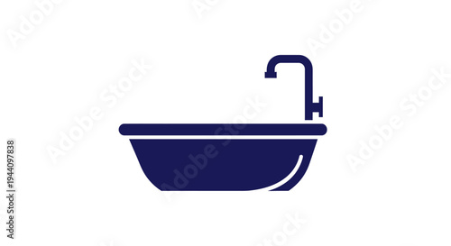 Bathtub with faucet and handle.