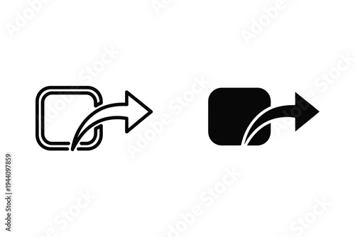 Share and Export Outgoing Arrow Icons for App and Web Interface Design