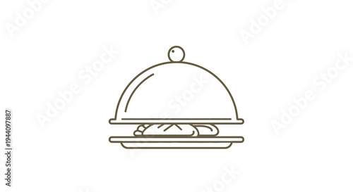 Cloche with food on plate.