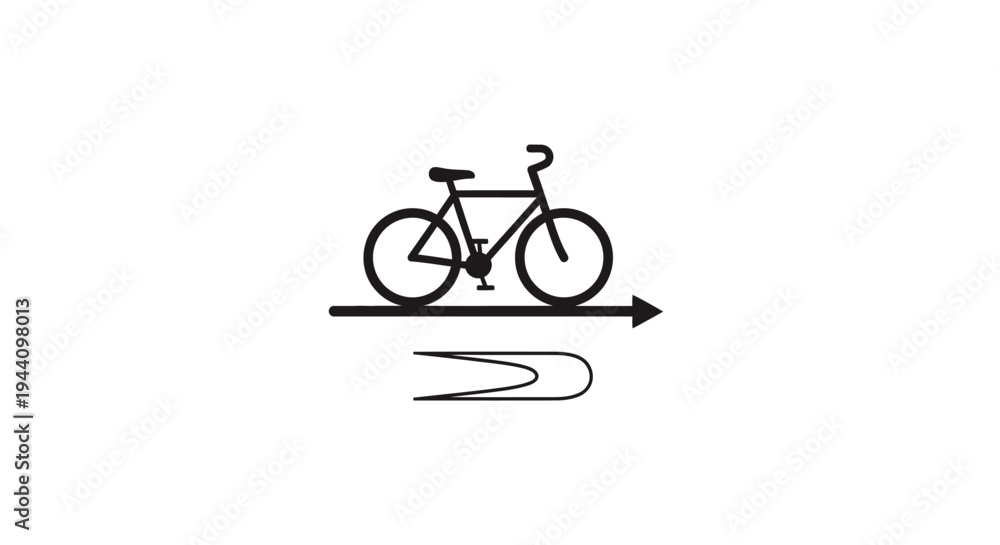 Fototapeta premium Bicycle Moving on Road Surface.