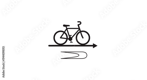 Bicycle Moving on Road Surface.