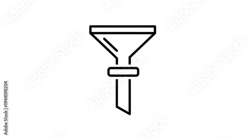 Simple Line Drawing of Push Pin.