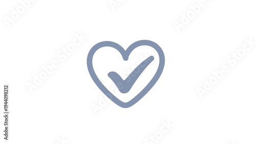 Heart with checkmark symbol love.