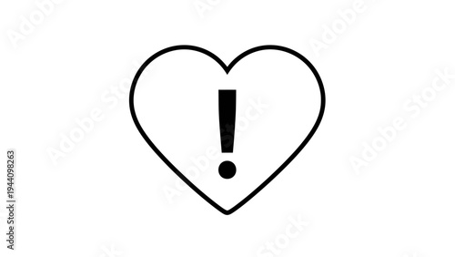 Heart with exclamation mark symbol.