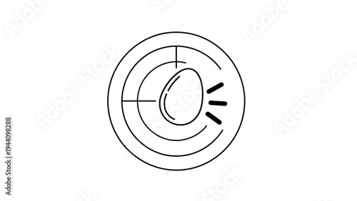 Simple Line Drawing of Target Icon.