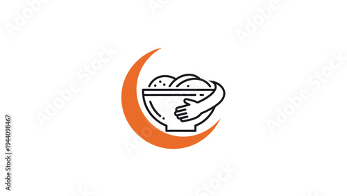 Hand holding a bowl of food.