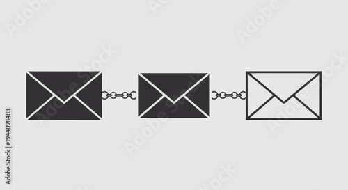 Black and white envelope icons.