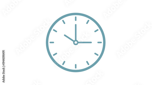 Simple Modern Minimalist Analog Clock Face.