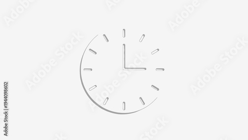 Simple White Clock Face with Hour Hand.