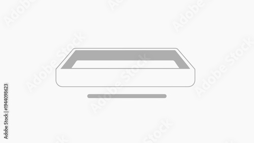 Simple white rectangular object floating.