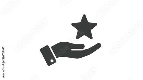 Hand reaching for a star symbol.