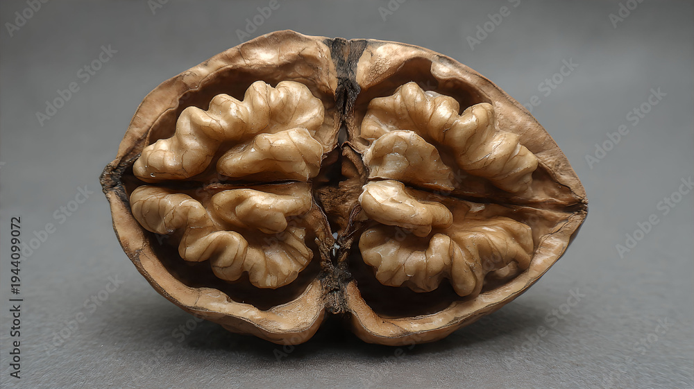 Obraz premium Halved Walnut Close-Up