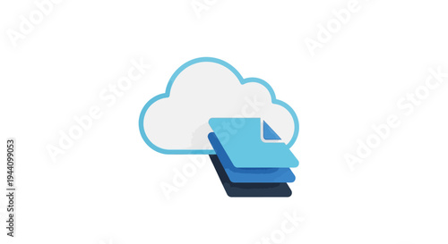 Cloud storage data file system icon.