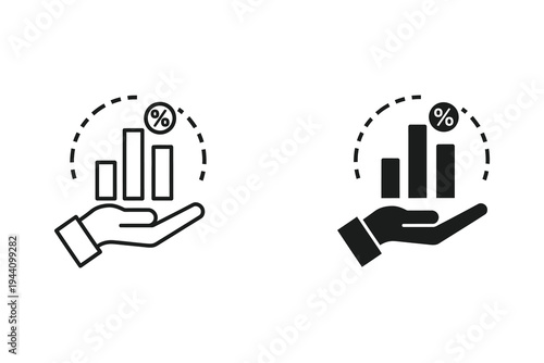 Business Growth and Profit Statistics Bar Graph Icon