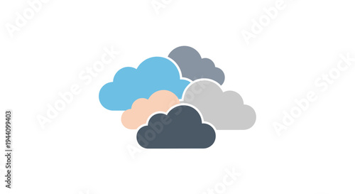 Collection of clouds in various colors.