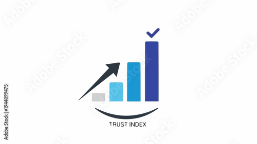 Trust index graph with rising arrow.