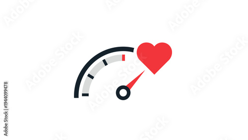 Heart Rate Meter Speed Dial Icon.