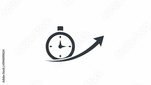 Stopwatch with arrow moving fast.