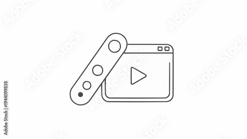 Video game controller and screen.