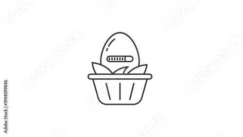 Simple line art salad bowl.