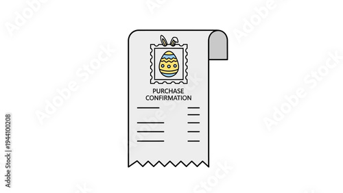 Simple Line Drawing of a Receipt.