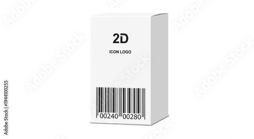 Close up of white barcode box.