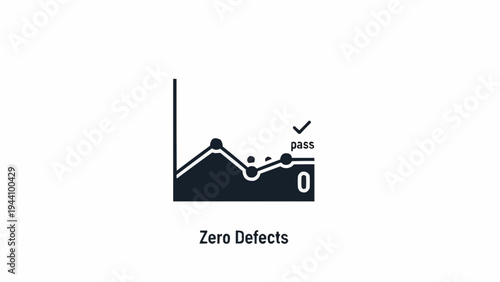 Zero Defects Quality Control Graph Icon.