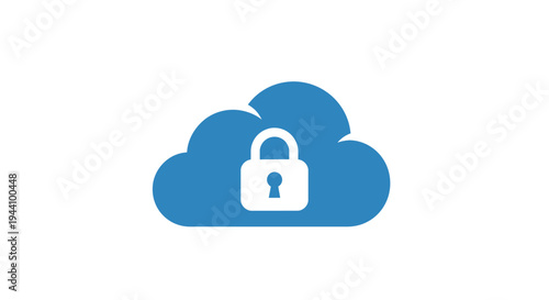 Cloud Icon with Padlock Security Symbol.