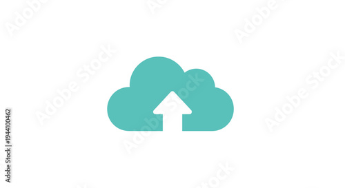 Cloud Icon with White Upload Arrow Symbol.