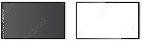 Flat Television Screen Vector Mockup Set