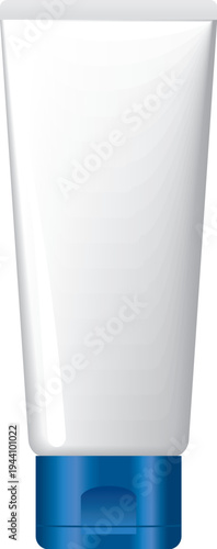 白と青のチューブ型コスメ容器