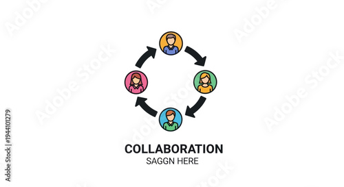 Collaboration teamwork partnership cycle process.