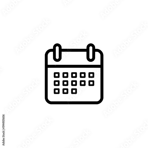 Calendar icon logo design. Schedule date sign and symbol. Planner icon. Time management and appointment scheduling.
