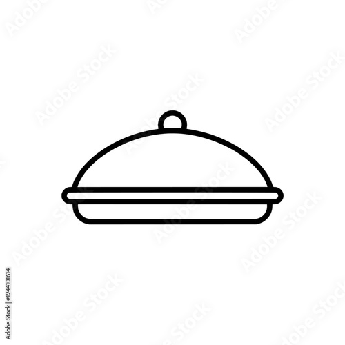 Buffet tray icon logo design. Chafing dish sign and symbol. Food platter icon. Restaurant and catering service.