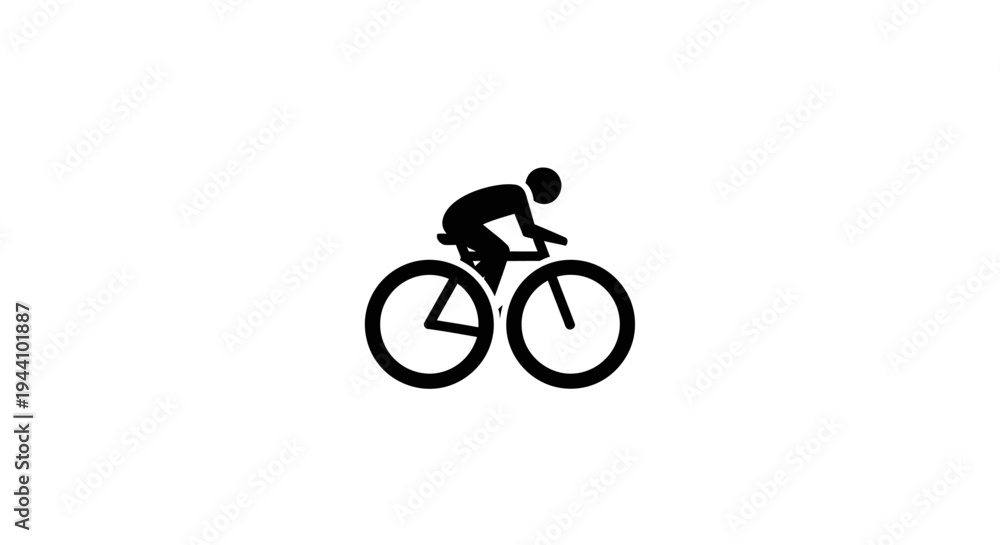 Fototapeta premium Cyclist Riding a Bicycle Fast.