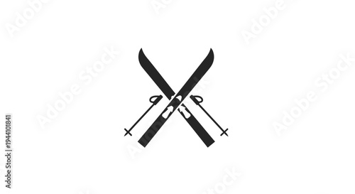 Crossed Ski Poles and Skis.