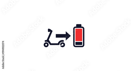 Electric scooter battery charging icon.