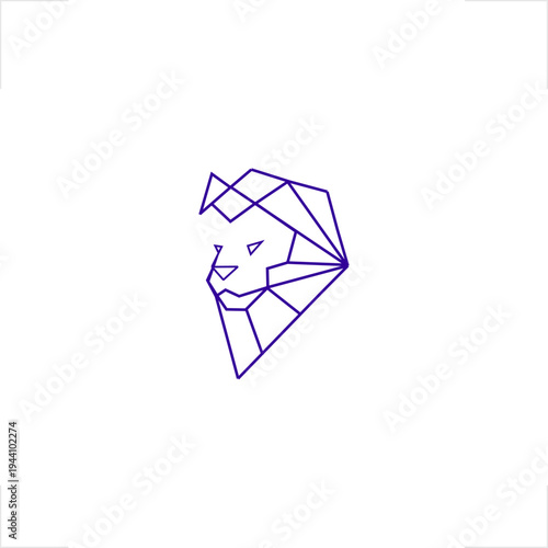 Modern lion head silhouette created with geometric lines and constellation style. Clean minimalist outline ideal for technology startups, security firms, creative agencies, consulting, and innovative 