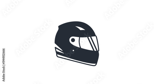 Motorcycle Racing Helmet Closeup View.