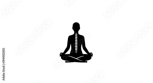 Person Sitting in Meditation Posture Silhouette.