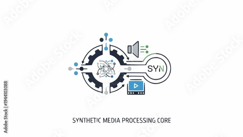 Synthetic media processing core graphic.
